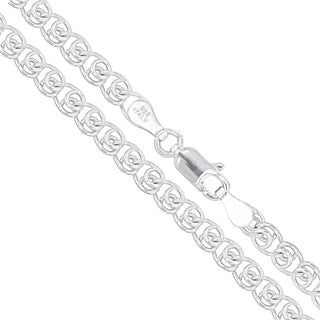 Superior Silver 3.5mm love chain bracelet crafted from polished 925 sterling silver with a secure lobster clasp