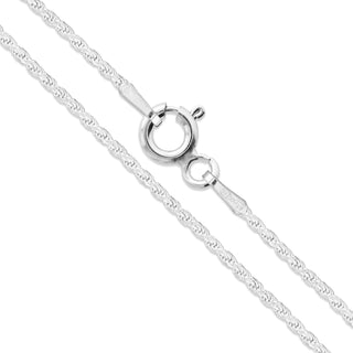 Superior Silver 1.1mm rope chain necklace crafted from polished 925 sterling silver with a secure spring clasp.