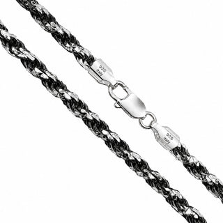 Superior Silver 5mm two-tone rope chain necklace crafted from 925 sterling silver with a lobster clasp closure.