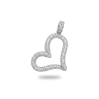 Pavé Open Heart Outline Moissanite Pendant