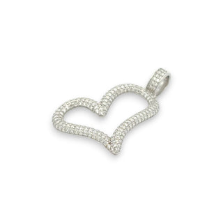 Pavé Open Heart Outline Moissanite Pendant view 5
