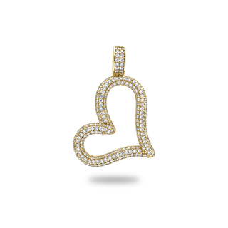 Pavé Open Heart Outline Moissanite Pendant view 3