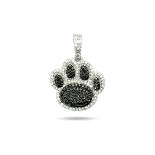 1ct Two-Tone Paw Print Moissanite Pendant
