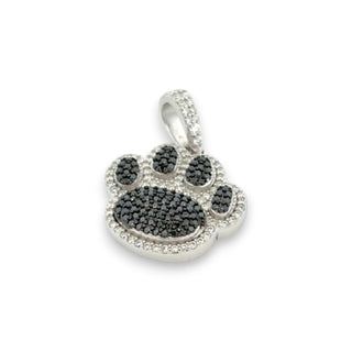 1ct Two-Tone Paw Print Moissanite Pendant view 5