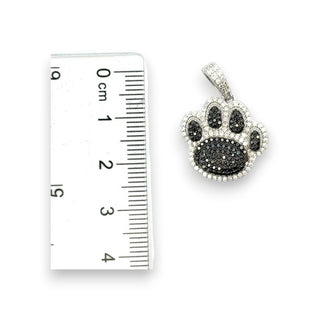 1ct Two-Tone Paw Print Moissanite Pendant view 6