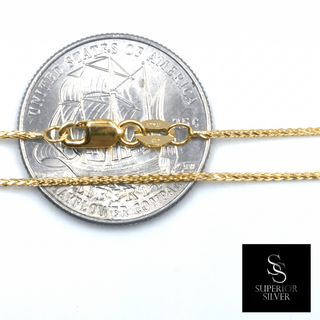 Wheat Link 10K Yellow Gold 20inch/1.1mm view 3