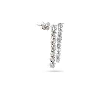 Zigzag linear drop moissanite earrings in sterling silver